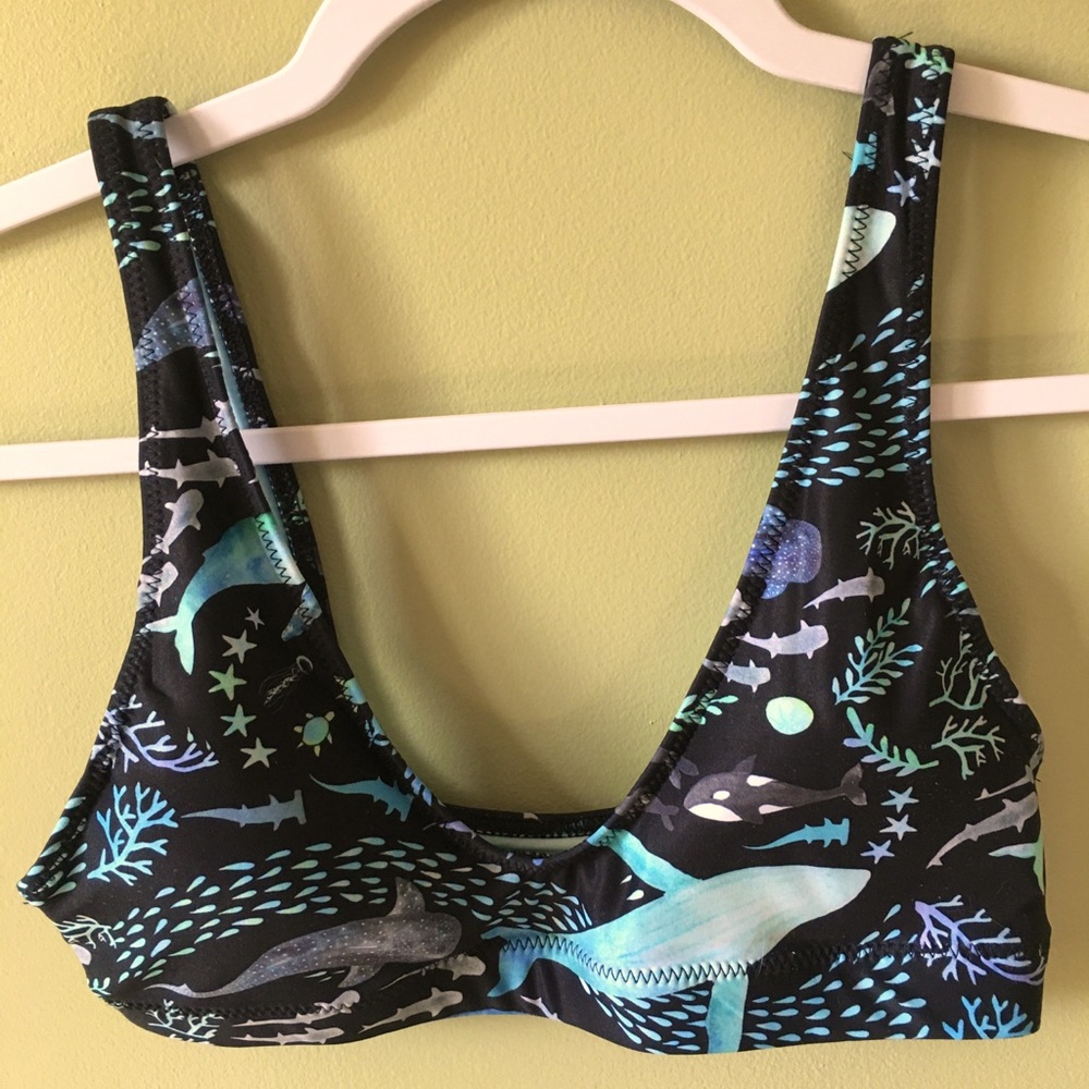 Ocean life print bikini top - Picture 1 of 2